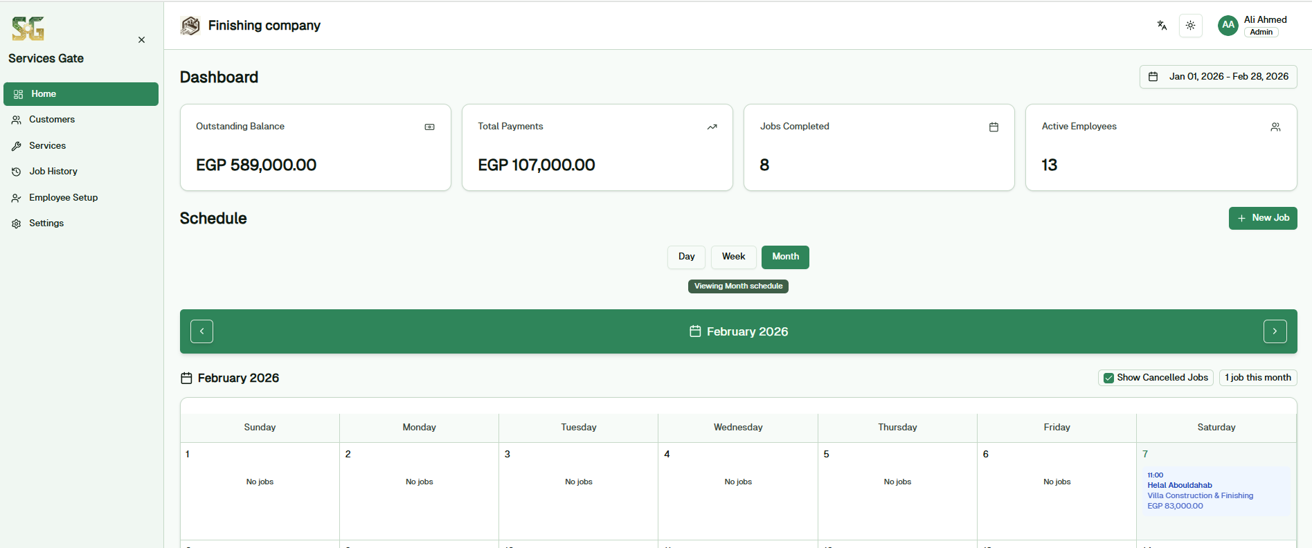 ServicesGate Dashboard